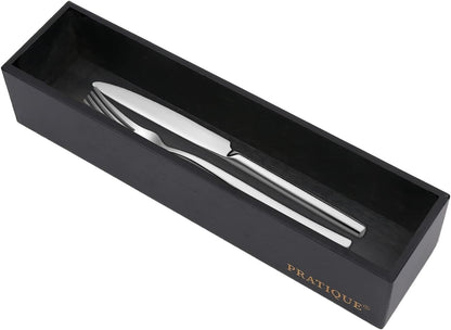 PRATIQUE Bamboo Drawer Organizer - Kitchen Utensil Organizer Silverware Tray Cutlery Holder，Office Desk Supplies and Accessories (8.9x5.9x2.6 inch)