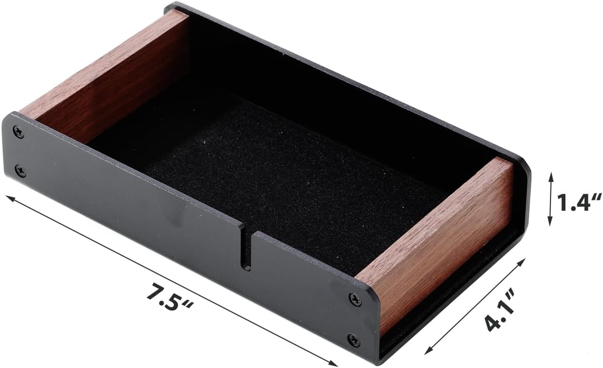 Walnut Desk Tray with Pen Holder Set, Solid Wooden Desk Drawer Organizer for Keys, Pen, Watch, Airpods, Earbuds, Cool Valet Tray for Men