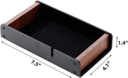 Walnut Desk Tray with Pen Holder Set, Solid Wooden Desk Drawer Organizer for Keys, Pen, Watch, Airpods, Earbuds, Cool Valet Tray for Men