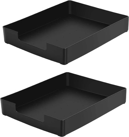 Letter-Size Tray, Desk Drawer Organizer, A4 Plastic Paper Tray, Plastic Paper Holder File Organizer for Office, School, Home Storage (Off-White)