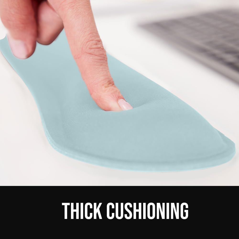 GORILLA GRIP Silky Memory Foam Wrist Rest for Computer Keyboard, Mouse, Ergonomic Design for Typing Pain Relief, Desk Pads Support Hand and Arm, Mousepad Rests, Stain Resistant, 2 Piece Pad, Black