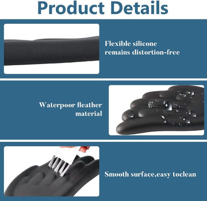 White Angel Wings Ergonomic Memory Foam Wrist Rest Computer Keyboard and Mouse Set Cute Gaming Keyboard Wrist Support pad PU Leather Surface Non-Slip and Waterproof Includes a Cleaning Brush