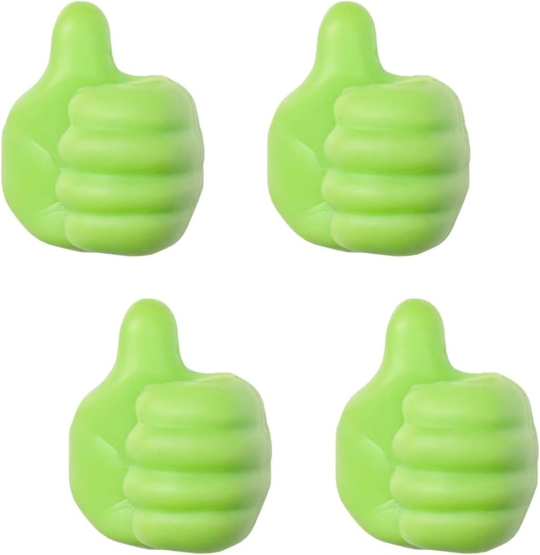 YoRise 4 PCS Mini Car Hooks, Silicone Thumb Up Cable Management, Self-Adhesive Car Key Holder, Multifunctional Wall Hanging Hook, Small Adhesive Hooks for Charging Cable Earphone (Blue)