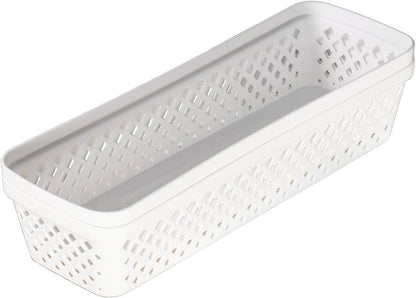 Glad Plastic Storage Basket Set - Multipurpose Drawer Trays, Kitchen Pantry Containers, and Bathroom Bins - 6 Pack Medium Organizers, Grey