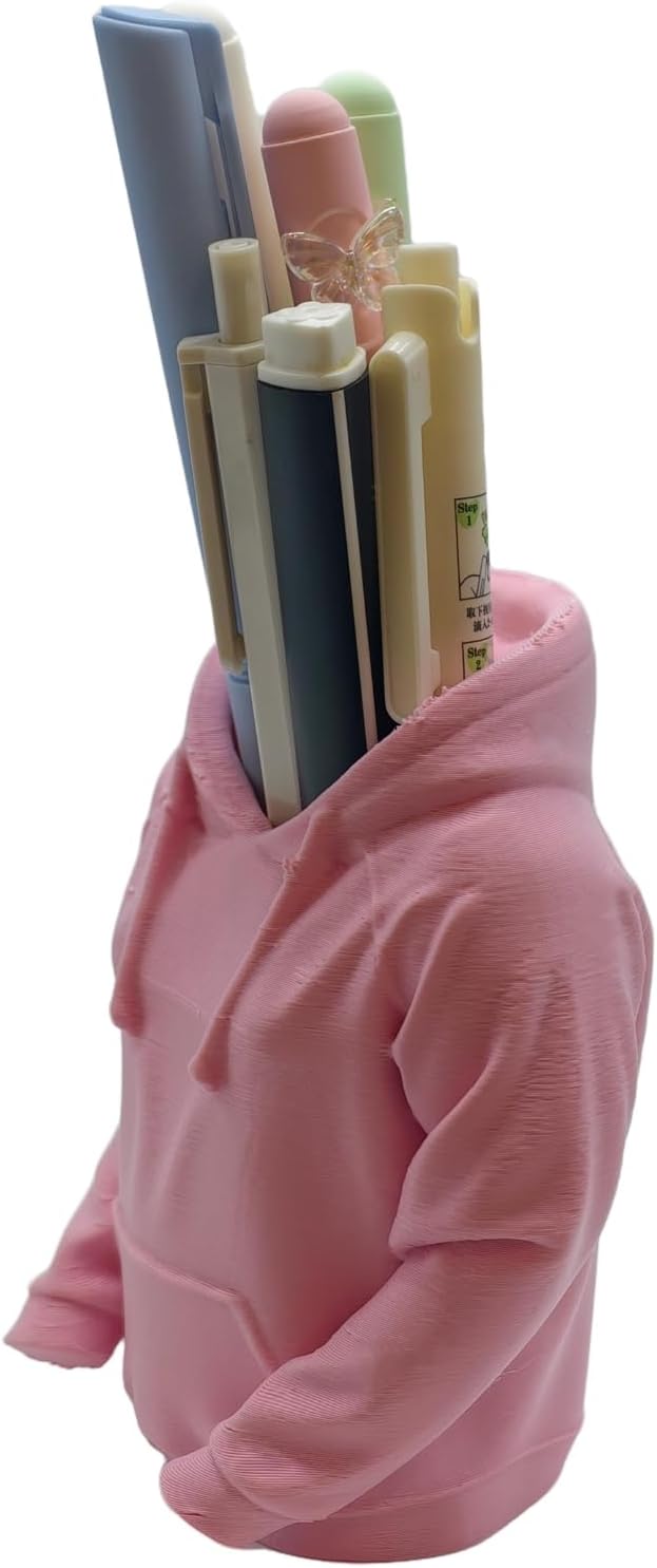 TIME&TRAVE Unique Sweatshirt Pen Holder for Desk, Creative Pencil Holder Desk Organizers, Office Supplies Decorations Idea Gift for Men Women Kids(Yellow)