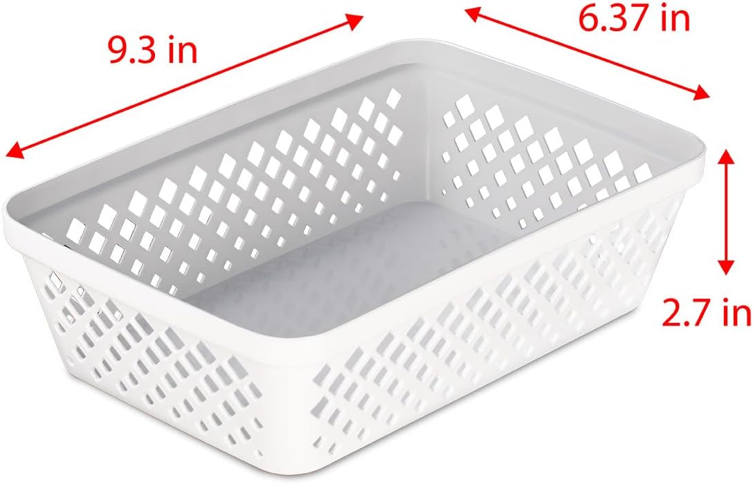 Glad Plastic Storage Basket Set - Multipurpose Drawer Trays, Kitchen Pantry Containers, and Bathroom Bins - 6 Pack Medium Organizers, Grey