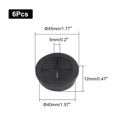 1 Inch Cable Grommet (25mm) – 12 Pcs Flexible Rubber Wire Hole Covers for Server Racks, Network Boxes, Thick Cable Management (Black)