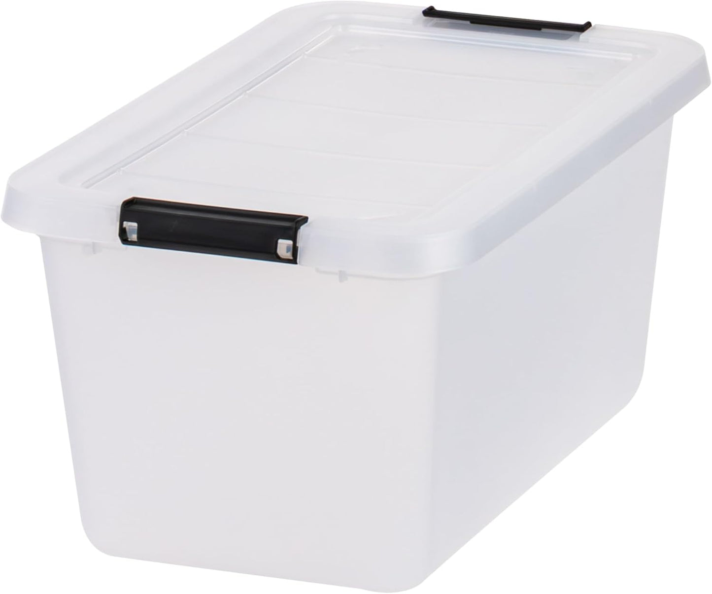 IRIS USA 18 QT Clear Storage Organizer with Removable Dividers, Stackable Plastic Storage Box with Lid, Modular Container for Crafts, Tools, Office & Pantry Organization