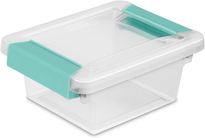 Sterilite 6-Pack Clip Box, Stackable Clear Plastic Bins with Latching Lids, Small - Writing, Arts or Crafts Supplies Storage Containers for Home, Office, Classroom and Workshop Organization