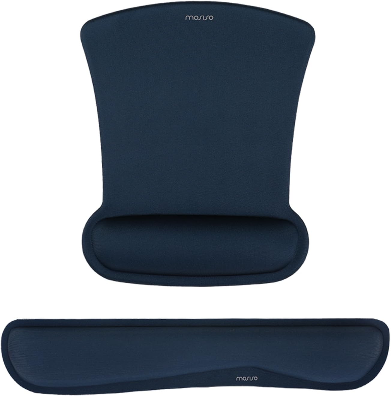 MOSISO Wrist Rest Support for Mouse Pad & Keyboard Set, Ergonomic Mousepad Non-Slip Base Home/Office Pain Relief & Easy Typing Cushion with Neoprene Cloth & Raised Memory Foam, Apricot