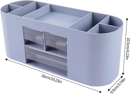 INSTOME Pencil Pen Holder for Desk with 3 Drawers - All-In-One Desk Organizer - Perfect Desk Accessories for Office Use - Stylish & Convenient Desk Organizers and Accessories (Beige)