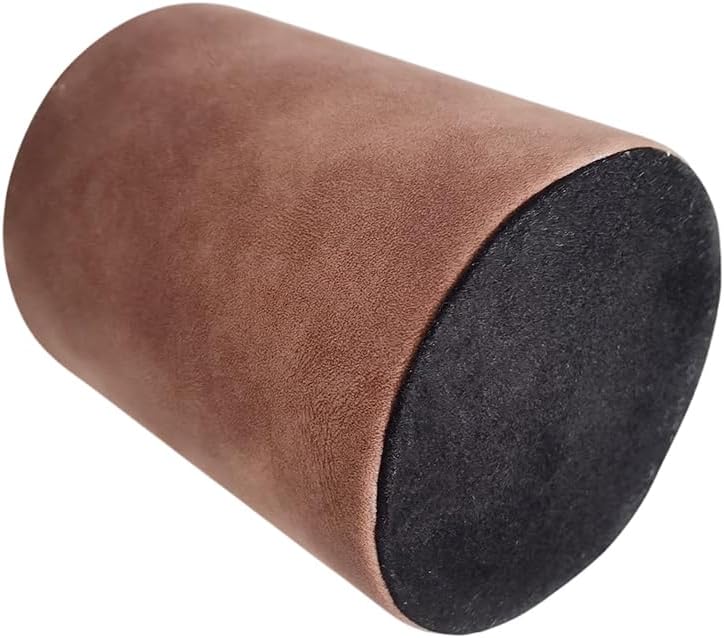 Leather Pen Holder, Brown Pencil Holder, Desktop Elegant Pen Holder for Desk, Stationery Organizer for School Office Home Dorm (3.3" x 3.3" x 4", Brown)