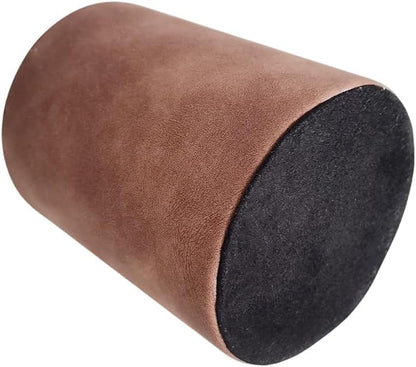 Leather Pen Holder, Brown Pencil Holder, Desktop Elegant Pen Holder for Desk, Stationery Organizer for School Office Home Dorm (3.3" x 3.3" x 4", Brown)