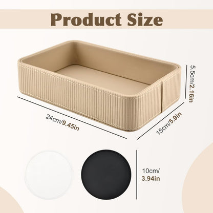 PU Leather Valet Tray Organizer, Desk Organizer Tray, odern Nightstand Organizer Bedside Desktop Storage for Men Women, Decorative Vanity Trays Key Bowl Trinket Dish