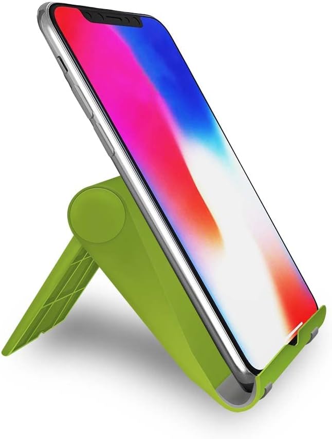Adjustable Cell Phone Stand for Desk, Portable Phone Holder Compatible with Most iPhone, Samsung and Other Smartphones - Green