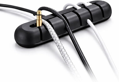 Cable Organizer Clips 2-Pack (5-Slot & 3-Slot) – Strong Adhesive Cord Holder for Desk, USB & Charging Cables, Silicone Wire Organizer for Home Office & Car – No-Drill, Keeps Cables Tidy