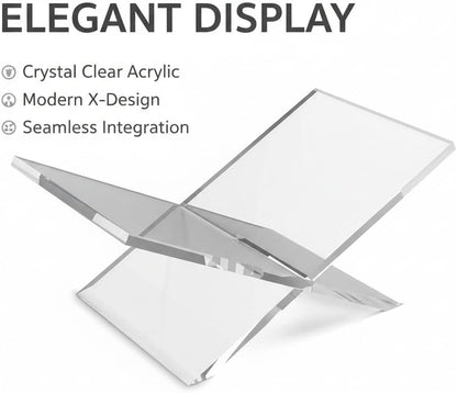 Acrylic Book Stand-Open and Closed Bookstand for Display Stand and Reading Coffee Table-Magazine and Book Holder-for Recipe Cookbooks,Documents,Textbook,Art Books,Bibles,Easel-Home and Office-Black