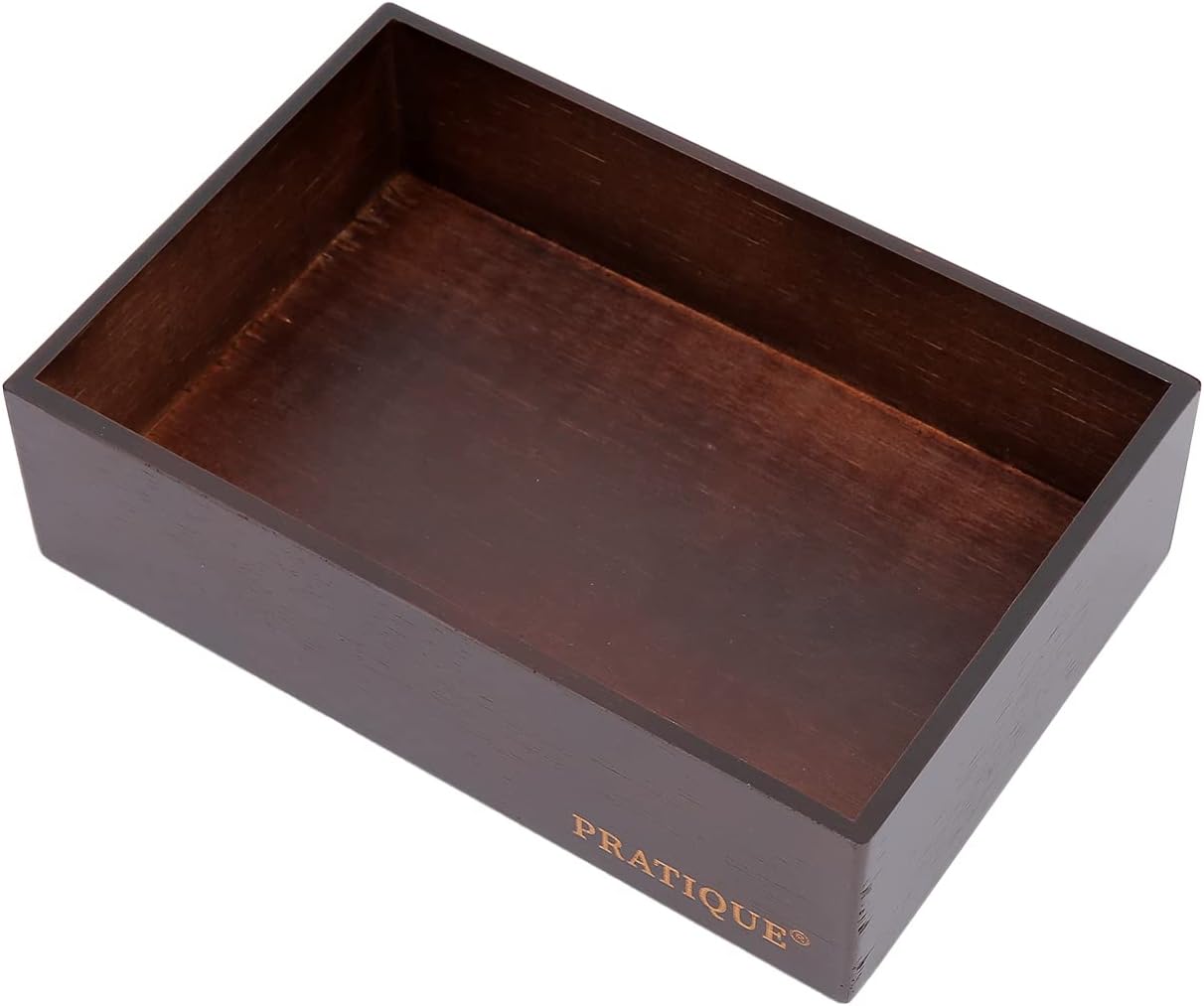 PRATIQUE Bamboo Drawer Organizer - Kitchen Utensil Organizer Silverware Tray Cutlery Holder，Office Desk Supplies and Accessories (8.9x5.9x2.6 inch)