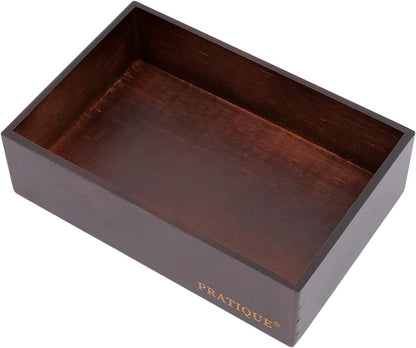 PRATIQUE Bamboo Drawer Organizer - Kitchen Utensil Organizer Silverware Tray Cutlery Holder，Office Desk Supplies and Accessories (8.9x5.9x2.6 inch)