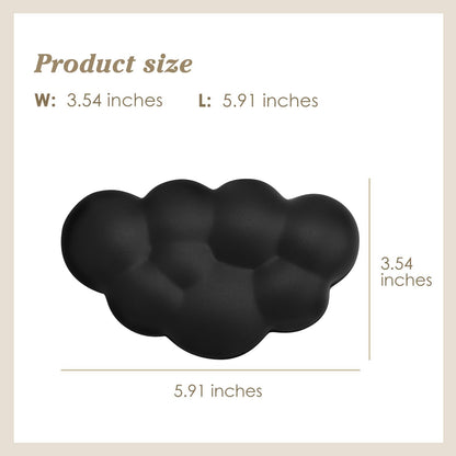 Cloud Wrist Rest Cushion for Mouse Ergonomic Soft PU Leather Memory Foam Wrist Pain Relief Mouse Wrist Support Pad with Anti-Skid Base for Office School Home Laptop & Computer Mouse (Black)