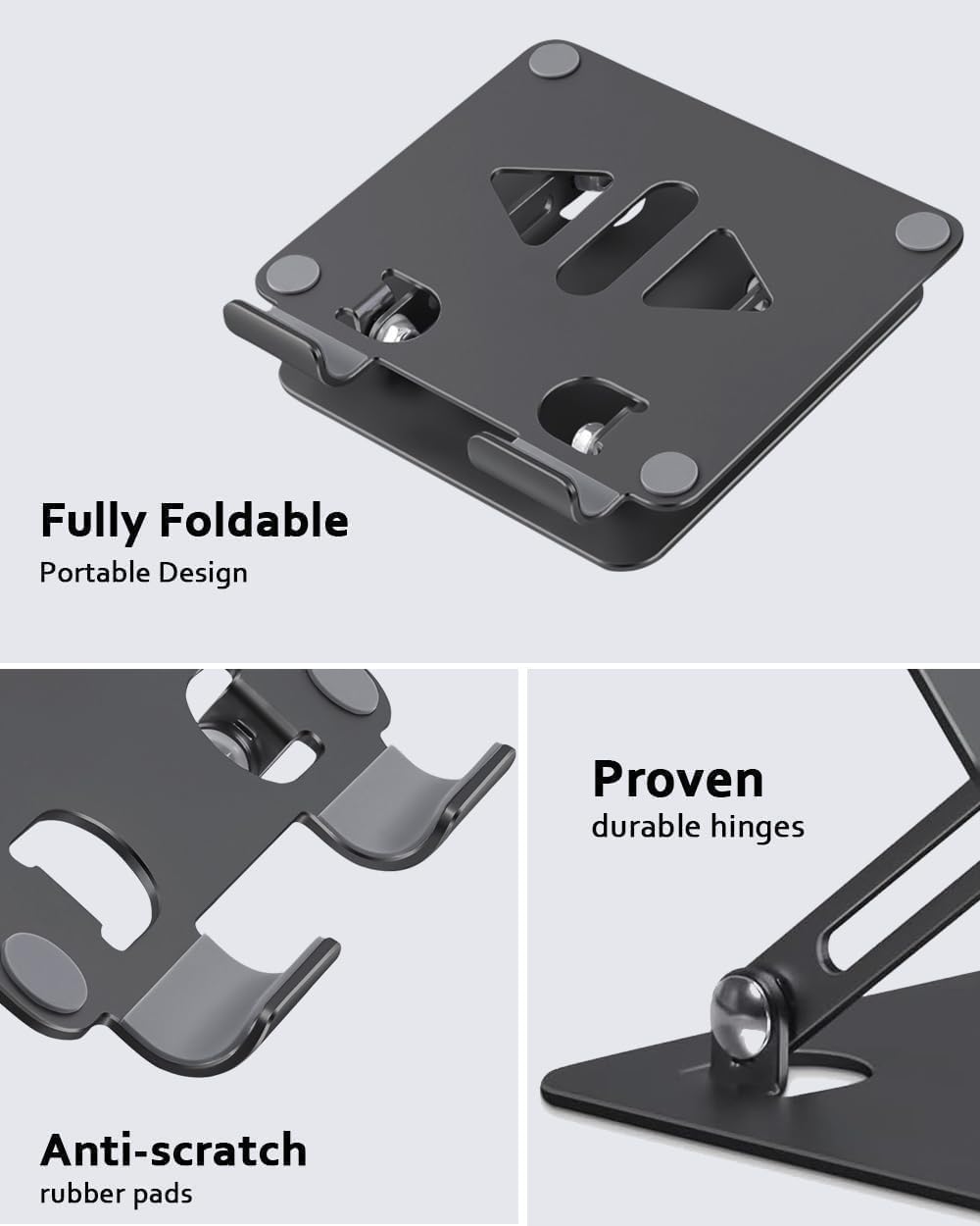 Aoviho Tablet Stand Holder for Desk, Adjustable Desktop Tablet Holder, Foldable Aluminum Tablet Mount for iPad pro 12.9, iPad Air Mini, Samsung Galaxy Tabs Z Fold Kindle Fire 4-12 inch Purple