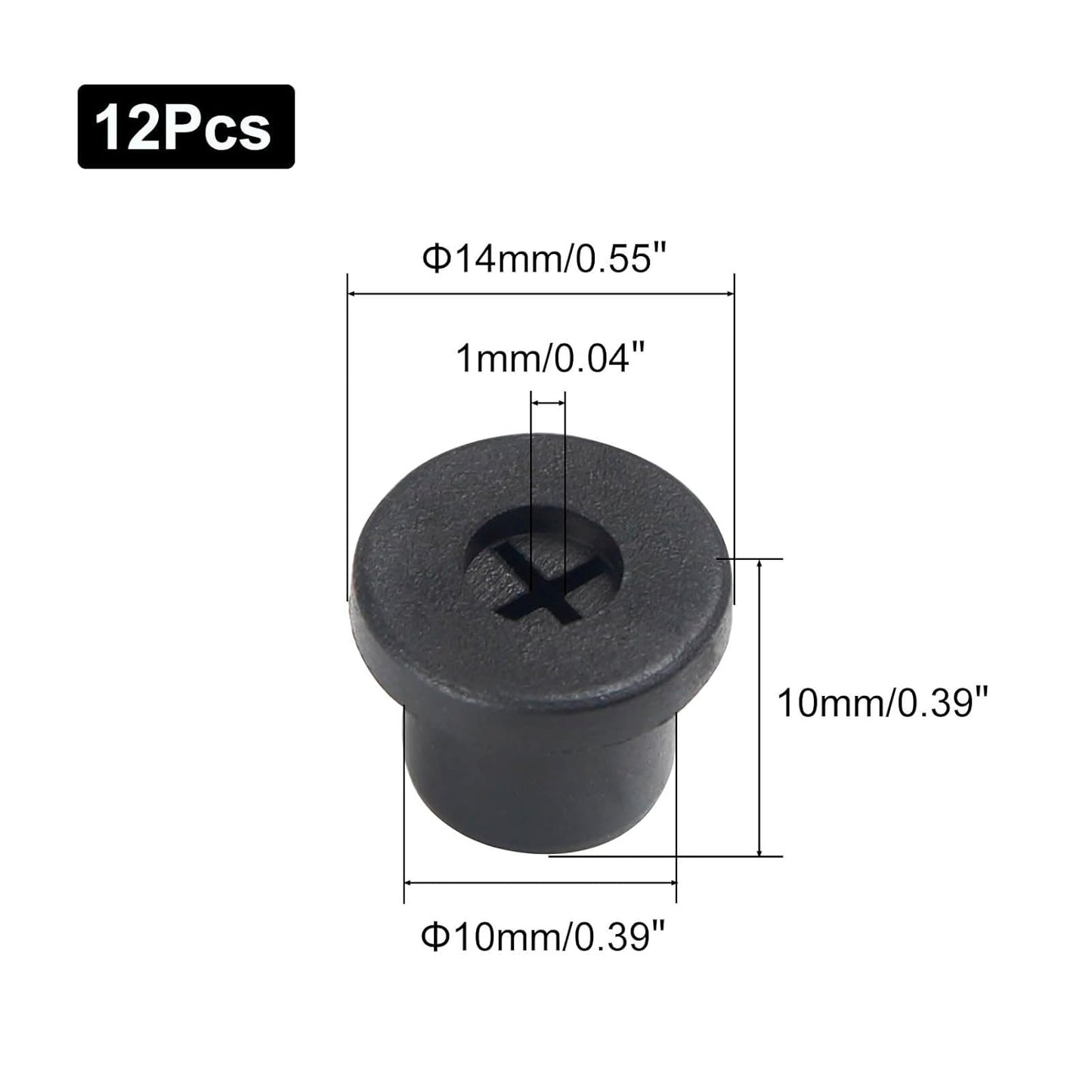 1 Inch Cable Grommet (25mm) – 12 Pcs Flexible Rubber Wire Hole Covers for Server Racks, Network Boxes, Thick Cable Management (Black)