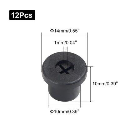 1 Inch Cable Grommet (25mm) – 12 Pcs Flexible Rubber Wire Hole Covers for Server Racks, Network Boxes, Thick Cable Management (Black)