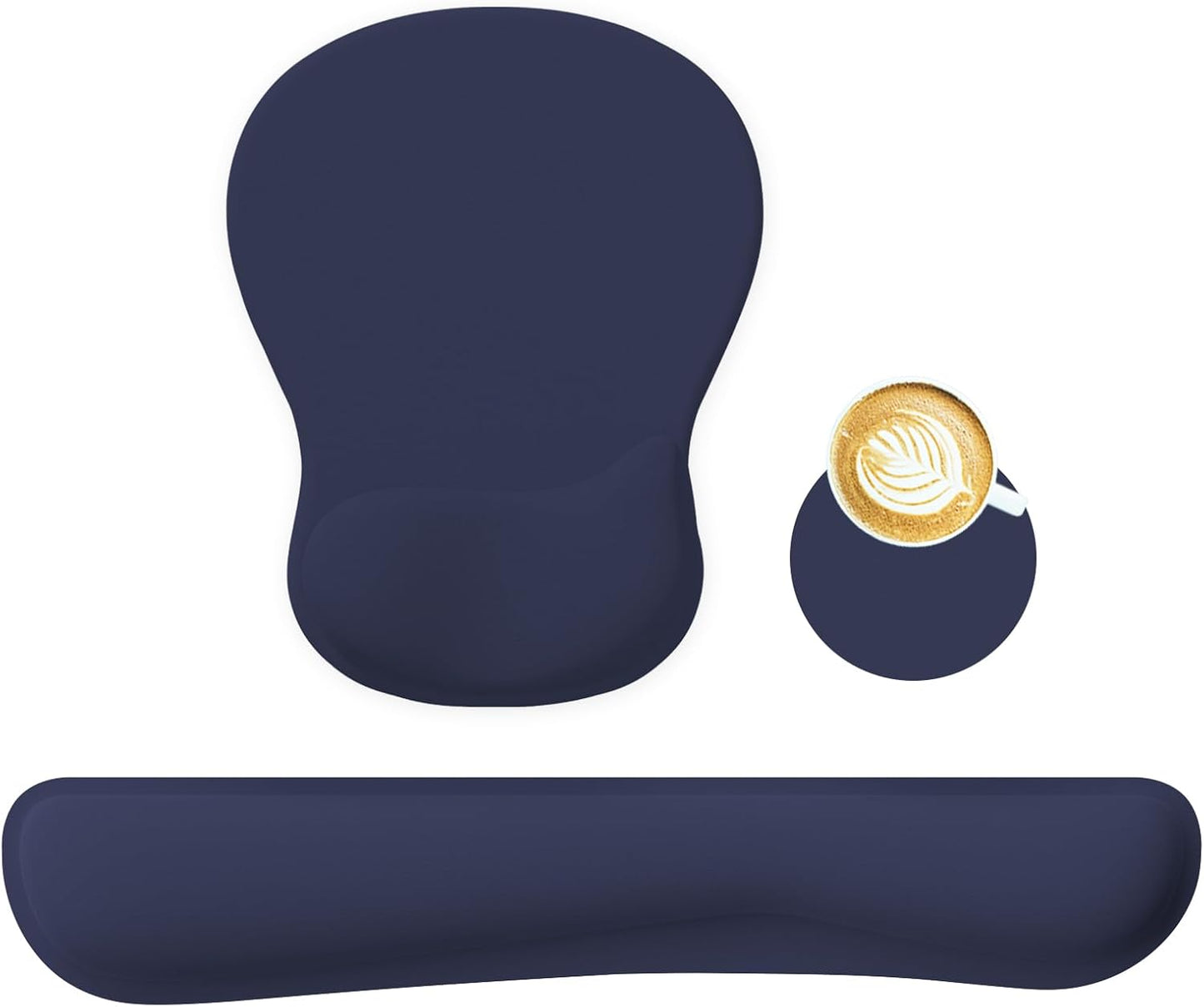 RICHEN Wrist Rest Support for Mouse Pad&Keyboard Set with Coaster,Concave Curved Memory Foam, Non-Slip Base Pain Relief Comfortable Easy Typing Pad for Home/Office (Lavender Purple)