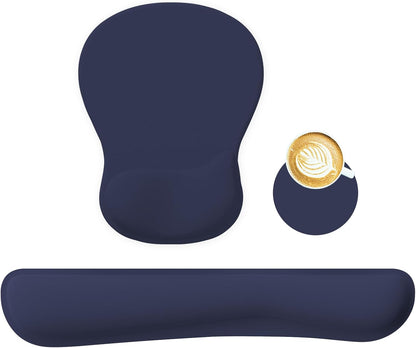 RICHEN Wrist Rest Support for Mouse Pad&Keyboard Set with Coaster,Concave Curved Memory Foam, Non-Slip Base Pain Relief Comfortable Easy Typing Pad for Home/Office (Lavender Purple)