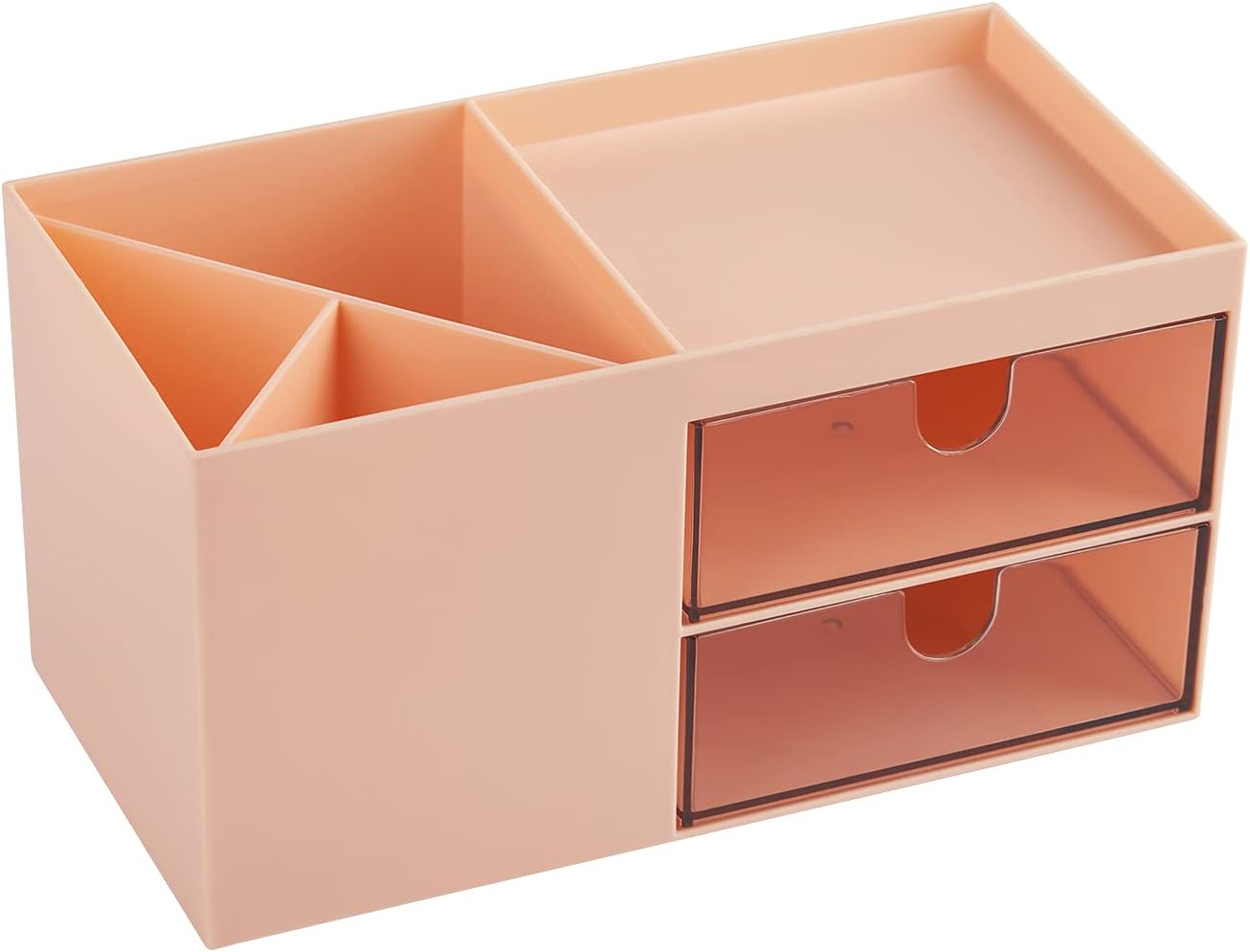 LETURE Office Desk Organizer with drawer, Office Supplies and Desk Accessories, Business Card/Pen/Pencil/Mobile Phone/Stationery Holder Storage Box (White)