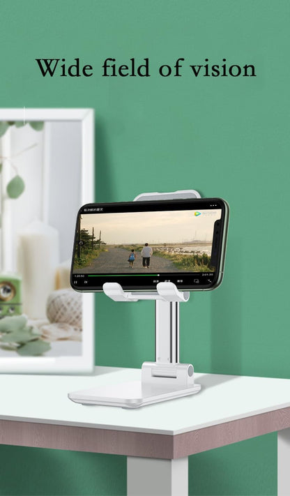 Desk Mobile Phone Holder Stand for iPhone IPad Xiaomi Adjustable Desktop Tablet Holder Universal Table Cell Phone Stand（White）