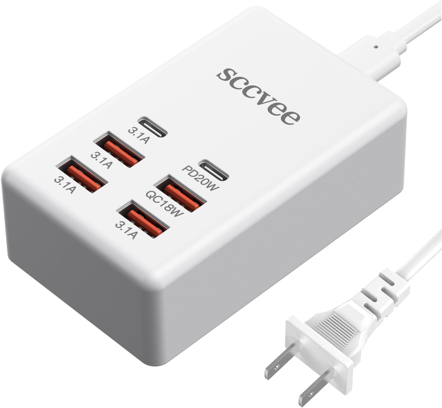 USB C Charger,10 Ports USB Charging Station with 6 Ports USB-C, Desktop 50W Multi Ports Charger Compatible with iPhone 12/13/14/15/16/Galaxy S22/S23/S24/S25/Tablet/Watch/Headphones