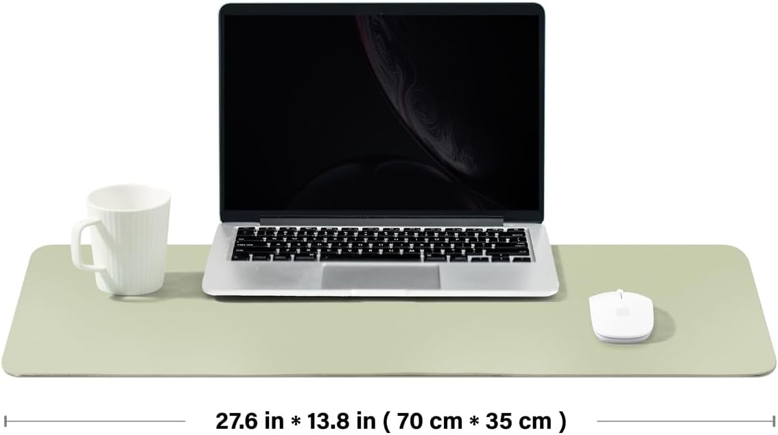 Cork Desk Mat - Dual-Sided Desk Pad for Office and Home - Desk Organization and Accessories - Ideal for Large Mouse Pad and Desk Mats on Top of Desks(Dark Green,90cmx 43cm)