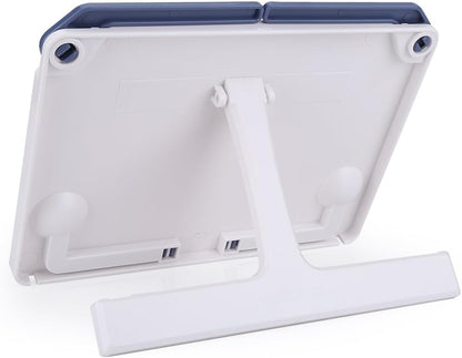 Dioche Book Stand Cookbook Holder Desk Reading with 5 Adjustable Height, Foldable and Portable Sturdy Bookstands for Textbook, Recipe, Magazine, Music Books, Laptop, Tablet