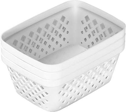Glad Plastic Storage Basket Set - Multipurpose Drawer Trays, Kitchen Pantry Containers, and Bathroom Bins - 6 Pack Medium Organizers, Grey