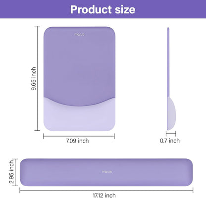 MOSISO Wrist Rest Support for Mouse Pad&Keyboard Set, Rectangular Ergonomic Mousepad Non-Slip Base Home/Office Pain Relief&Easy Typing Pad with Neoprene Cloth&Raised Silicone Lining, Green