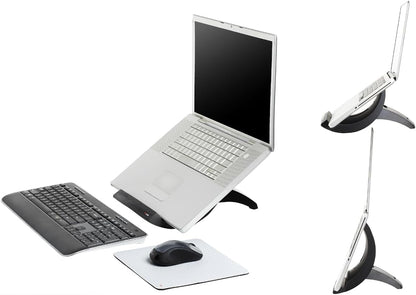 3M Vertical Notebook Computer Riser With Cable Management, 9" X 12" X 6.5" To 9.5", Black/charcoal Gray, Supports 20 Lbs
