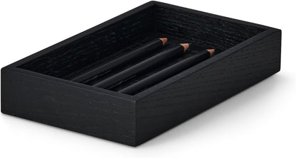 OAKYWOOD Valet Tray Bundle – Solid Wood Desk Organizer – Document, Phone & Tablet Tray – Perfect for Office, Home, or School – Black