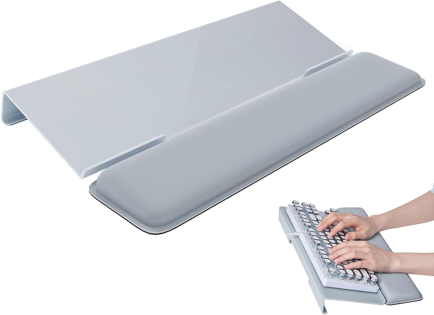 Laborio Computer Keyboard Wrist Rest Stand for Desktop, Keyboard Holder for Easy Typing with Wrist Pad for Office Desk, Home, School (Pink)