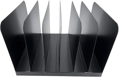 Huron Desktop File Binder Organizer Storage Vertical 8 Slot, Black Commercial Grade Steel