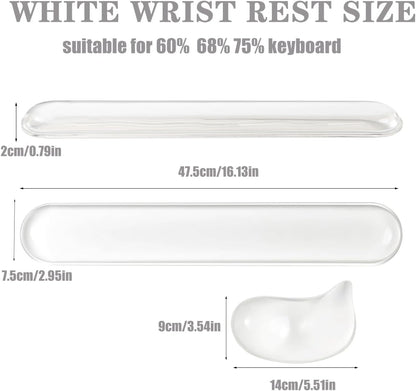 Gel Keyboard and Mouse Wrist Rest Set –Blue Purple Clear Wrist Rest for Computer Keyboard 60%/68%/75%, Comfort & Support for Typing and Gaming