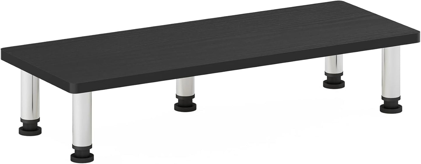 Furinno Turn-N-Tube Corner Monitor Riser Stand with Stainless Steel Tubes, Americano