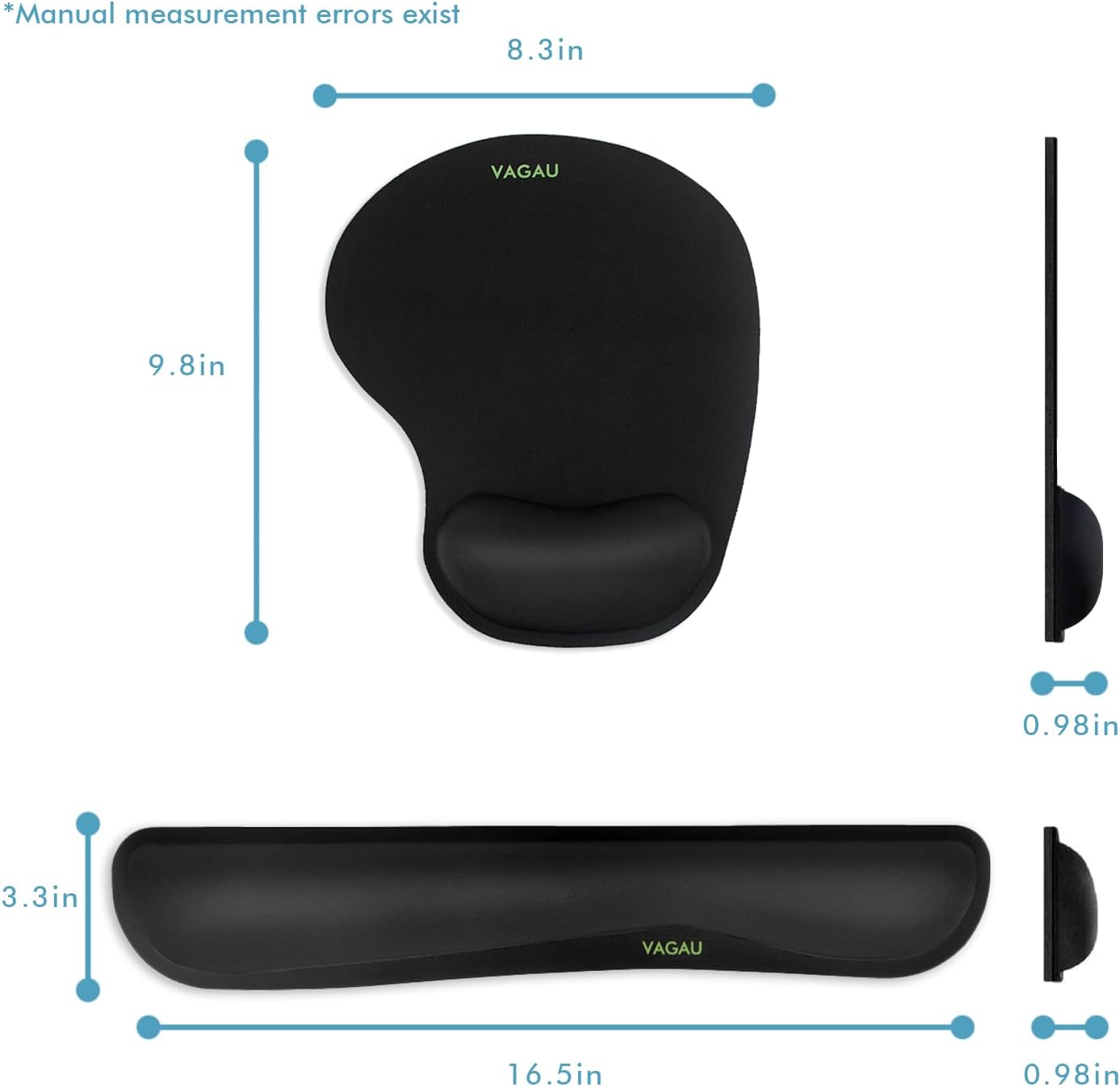 Comfy Mee Premium Memory Foam Keyboard and Mouse Wrist Rest Pads Set- for Comfortable Typing &Wrist Pain Relief (Pack of 2)