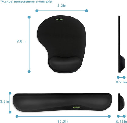 Comfy Mee Premium Memory Foam Keyboard and Mouse Wrist Rest Pads Set- for Comfortable Typing &Wrist Pain Relief (Pack of 2)