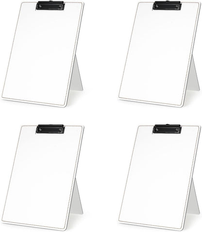 Desktop Document Holder for Typing Clipboard, Paper Holder Stand for Desk When Typing Copy Holder Foldable Stand Clipboard 9 x 13 Inch (White, 4 Pack)