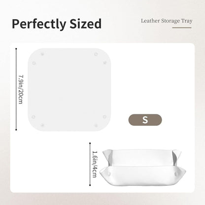 Valet Tray Catchall Trays Green Leaves Key Organizer Leather Tray Night Stand Organizer Bedside Vanity Trays Decor for Entryway Table