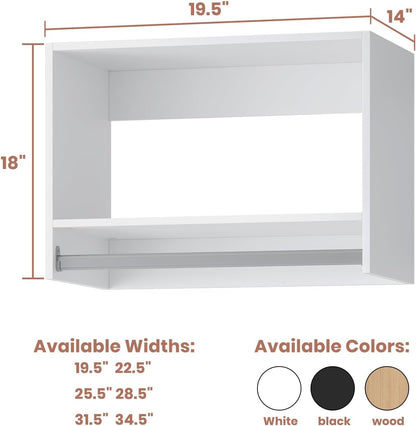 4-Drawer Stackable Storage Organizer Unit for Closet, Modular Wood Closet Storage Bins with Drawers, Closet She-lf Organizer Basket for Hanging Clothes, Wood, 25.5"W