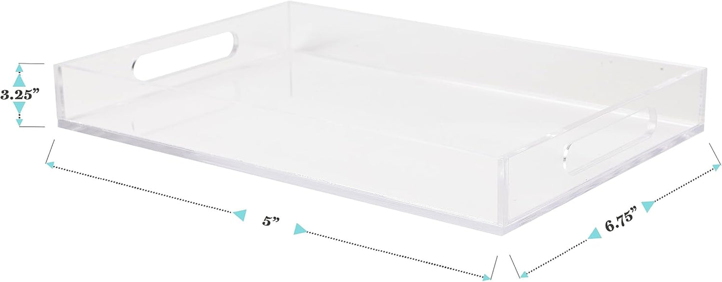 Martha Stewart Brody Acrylic Letter Tray, Letter Organizer Desk Tray, File Organizer Tray for Magazines, Folders, Notebooks, Desk Accessories, 12.75" x 8.75", Clear