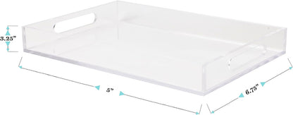 Martha Stewart Brody Acrylic Letter Tray, Letter Organizer Desk Tray, File Organizer Tray for Magazines, Folders, Notebooks, Desk Accessories, 12.75" x 8.75", Clear