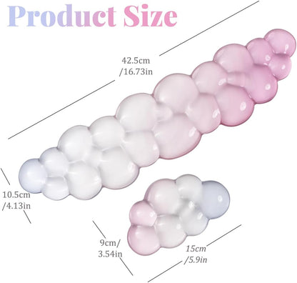 Gel Keyboard Wrist Rest Cloud Set, Clear Ergonomic Wrist Support and Arm Support Keyboard Rest for Typing Pain Relief, with Non-Slip Soft Washable Wrist Rest(Pink Blue)